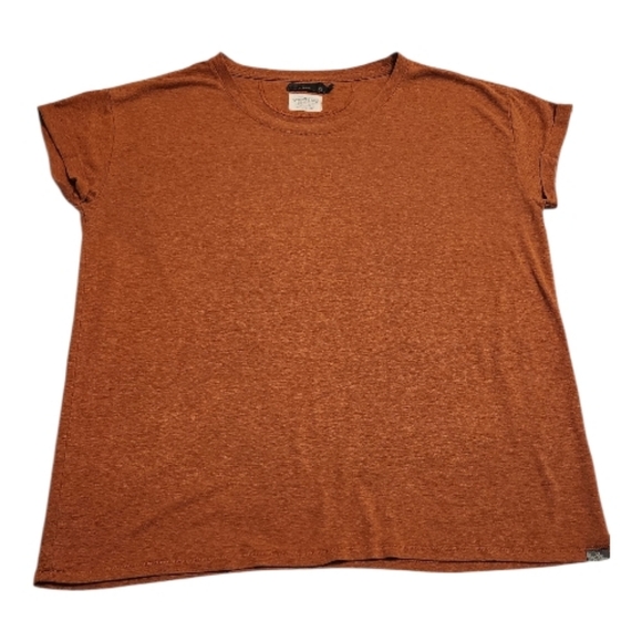 prAna Foundation Short Sleeve V-Neck Tee Rust Orange XLarge - Picture 5 of 9